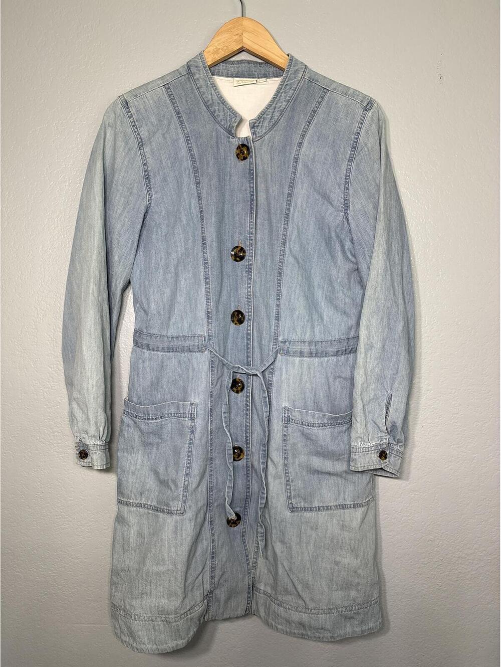 Spartina 449 Light Blue Denim Midi Dress Coat